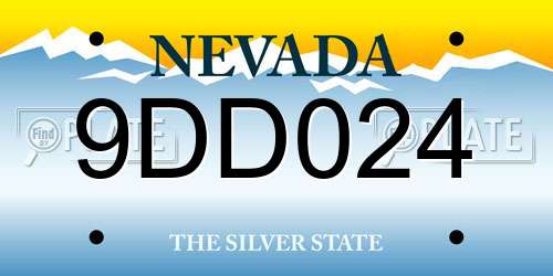 9DD024 Nevada License Plate