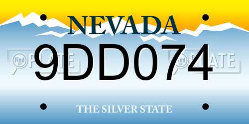 9DD074 Nevada License Plate