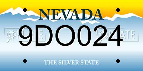9DO024 Nevada License Plate