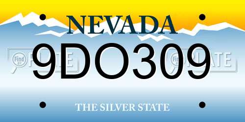 9DO309 Nevada License Plate