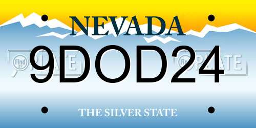 9DOD24 Nevada License Plate
