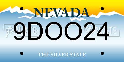 9DOO24 Nevada License Plate