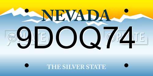 9DOQ74 Nevada License Plate