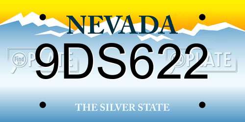 9DS622 Nevada License Plate