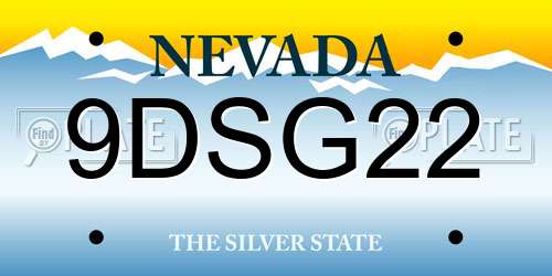 9DSG22 Nevada License Plate