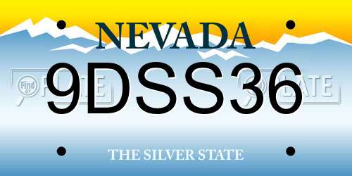 9DSS36 Nevada License Plate