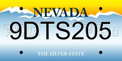9DTS205 Nevada License Plate