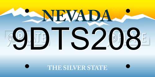 9DTS208 Nevada License Plate