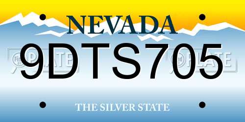 9DTS705 Nevada License Plate