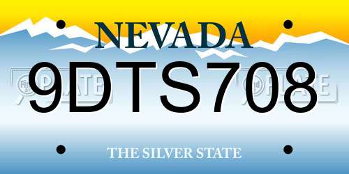 9DTS708 Nevada License Plate