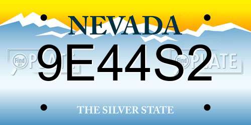 9E44S2 Nevada License Plate