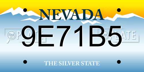 9E71B5 Nevada License Plate