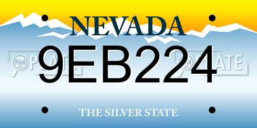 9EB224 Nevada License Plate