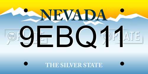 9EBQ11 Nevada License Plate