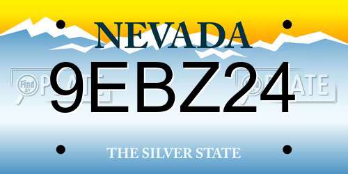 9EBZ24 Nevada License Plate