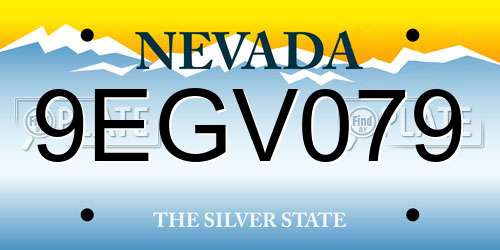 9EGV079 Nevada License Plate