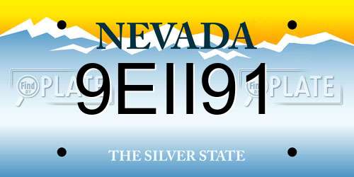 9EII91 Nevada License Plate