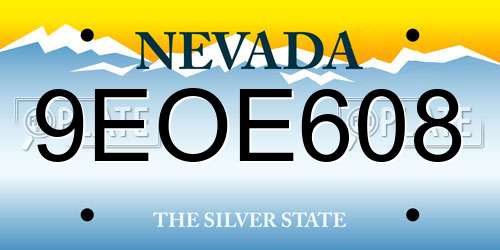 9EOE608 Nevada License Plate