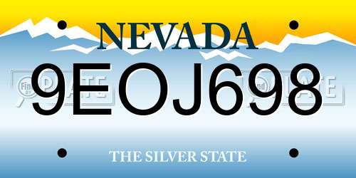9EOJ698 Nevada License Plate