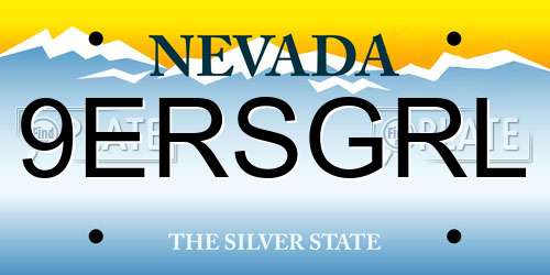 9ERSGRL Nevada License Plate