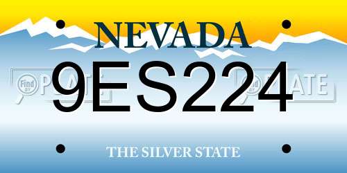 9ES224 Nevada License Plate