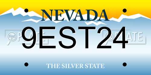 9EST24 Nevada License Plate