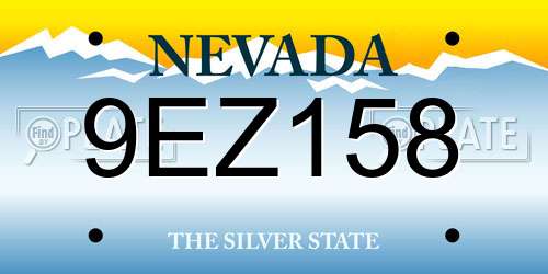 9EZ158 Nevada License Plate