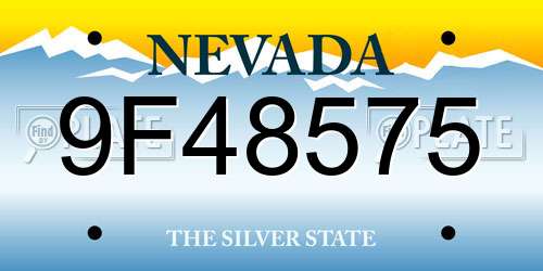 9F48575 Nevada License Plate