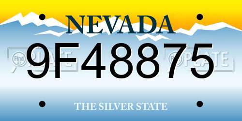9F48875 Nevada License Plate