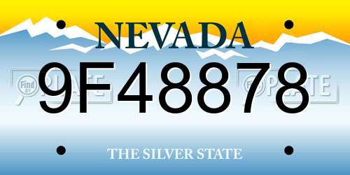 9F48878 Nevada License Plate