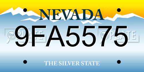 9FA5575 Nevada License Plate