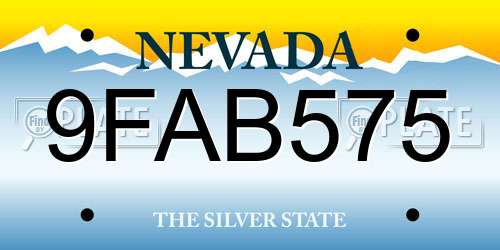 9FAB575 Nevada License Plate