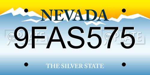 9FAS575 Nevada License Plate
