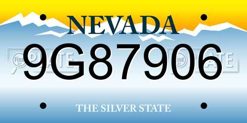 9G87906 Nevada License Plate