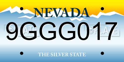9GGG017 Nevada License Plate