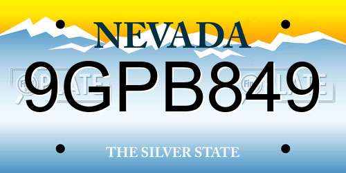 9GPB849 Nevada License Plate