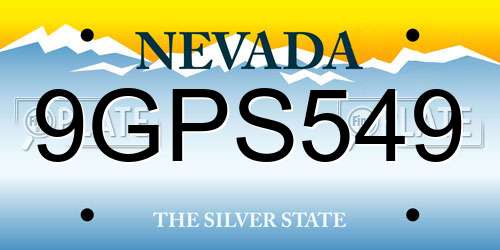9GPS549 Nevada License Plate