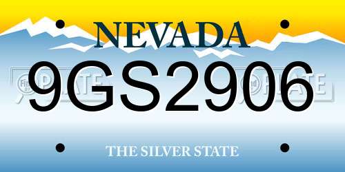 9GS2906 Nevada License Plate