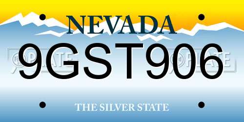 9GST906 Nevada License Plate