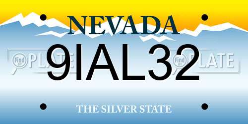 9IAL32 Nevada License Plate