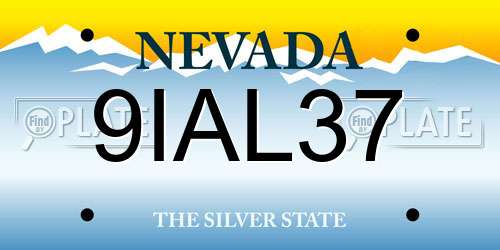 9IAL37 Nevada License Plate