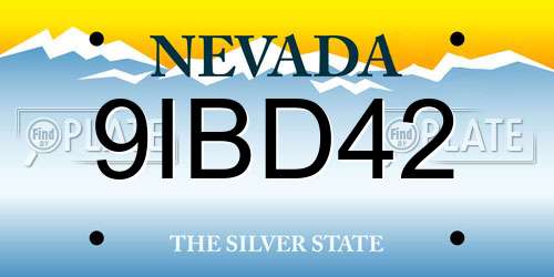 9IBD42 Nevada License Plate