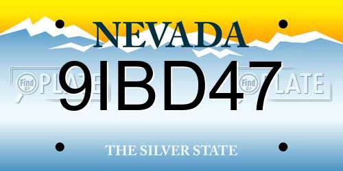 9IBD47 Nevada License Plate