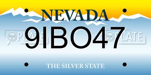 9IBO47 Nevada License Plate