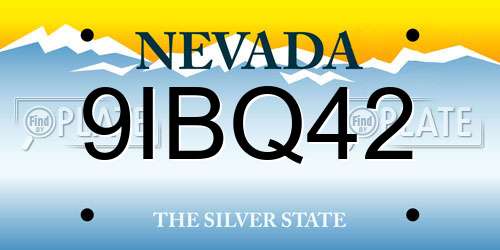 9IBQ42 Nevada License Plate