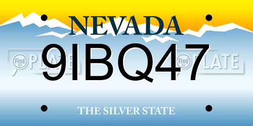 9IBQ47 Nevada License Plate