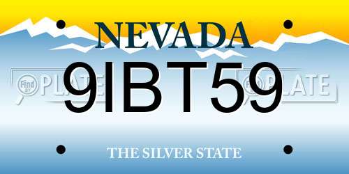 9IBT59 Nevada License Plate