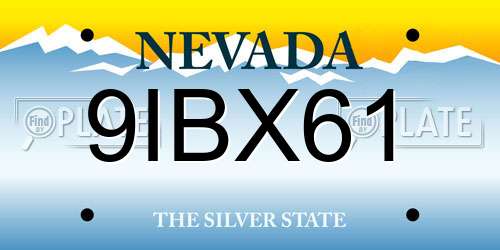 9IBX61 Nevada License Plate