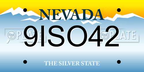 9ISO42 Nevada License Plate