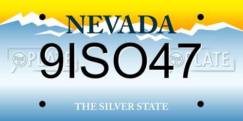 9ISO47 Nevada License Plate